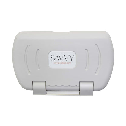 SVYP SlimFold Commercial Baby Changing Station, Wall-Mounted, White Granite
