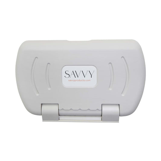 SVYP SlimFold Commercial Baby Changing Station, Wall-Mounted, White Granite