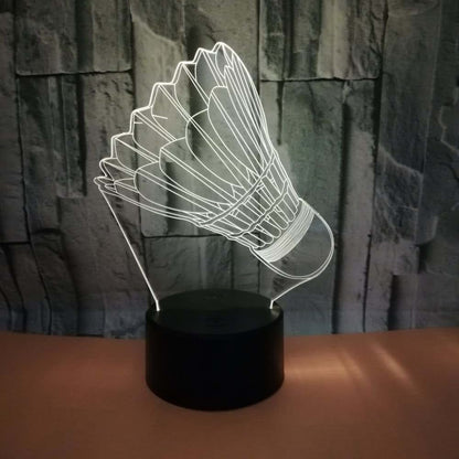 Jinnwell 3D Badminton Night Light Lamp Illusion Night Light 7 Color Changing Touch Switch Table Desk Decoration Lamps (photo 4)