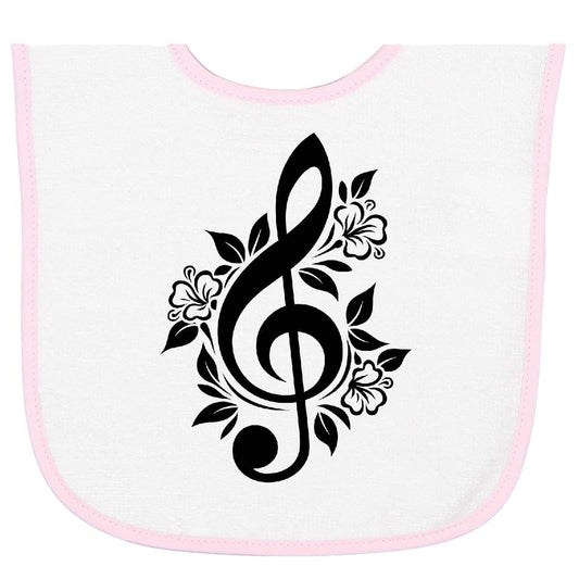inktastic Floral Music Note Baby Terry Cloth Bib