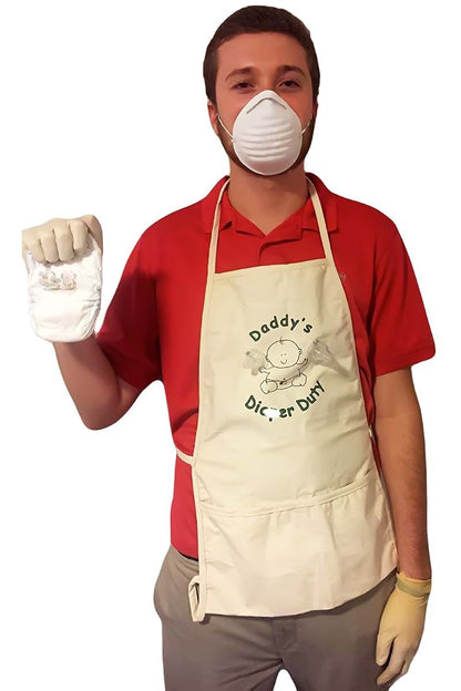 Genius Baby Toys Daddy's Diaper Duty Apron - Unique New Dad Gag Gift for Baby Shower Fun (photo 4)