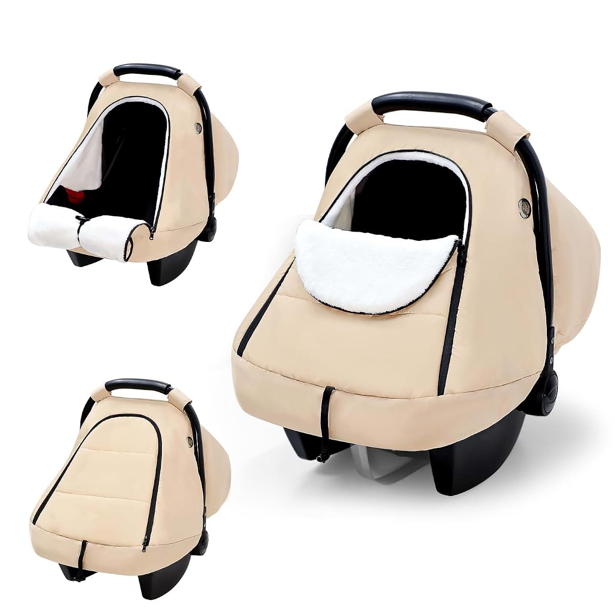 SWESEN Winter Car Seat Covers for Babies, Cozy & Warm Cover, Infant Car Seat Canopy Water Resistant, Universal Cold