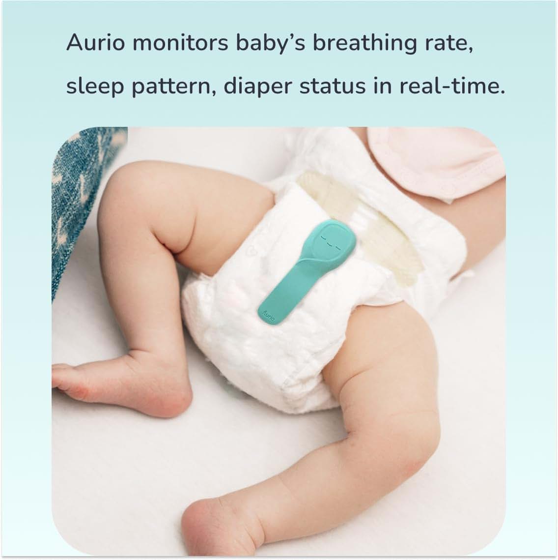 Aurio Smart Baby Monitor – Tracks Breathing, Sleep, Diaper, Temperature with Real-Time Alerts