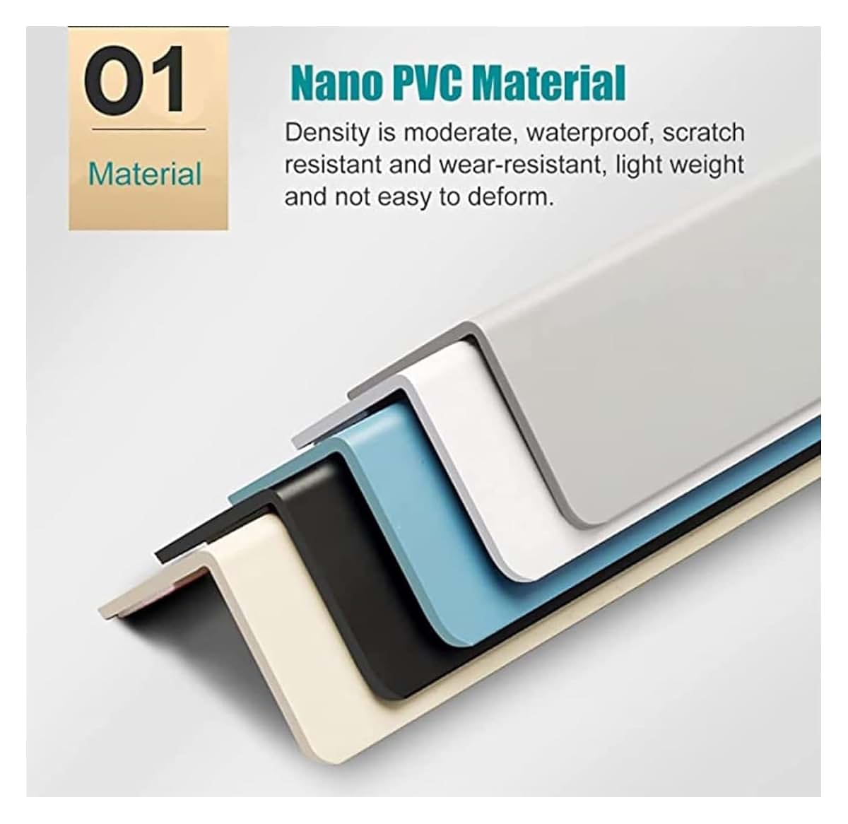 BabyOneStop PVC Wall Corner Protector, 90-Degree Edge Guard for Walls and Furniture, Grey, 0.8m