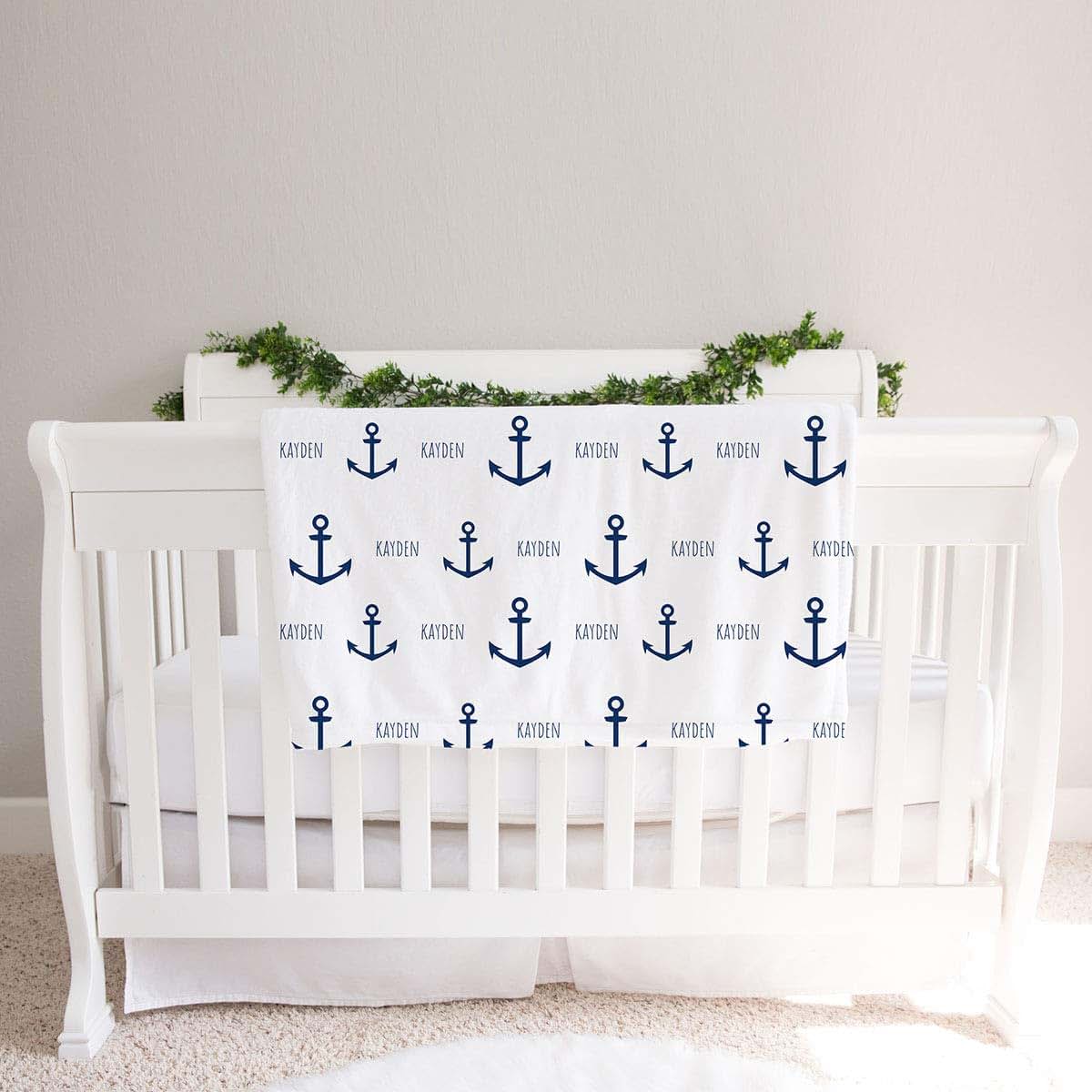 Lovable Gift Co Personalized Anchor Fleece Baby Blanket (photo 2)