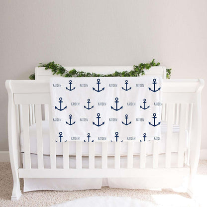 Lovable Gift Co Personalized Anchor Fleece Baby Blanket (photo 2)