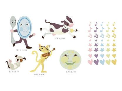 Sunny Decals Nursery Rhyme Fabric Wall Decal Set