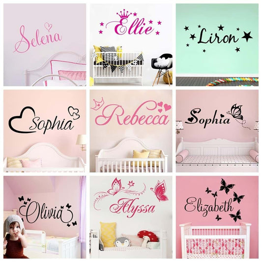 Jifu Personalized Custom Name Butterfly Wall Sticker For Nursery