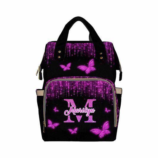 MyPhotoPrint Personalized Name Baby Bag for Mom Custom Butterfly Dots Diaper Bag