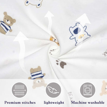 Elyxen Nursing Pillow Cover Soft Cotton Removable Cover for Breastfeeding Pillows Blue Bear