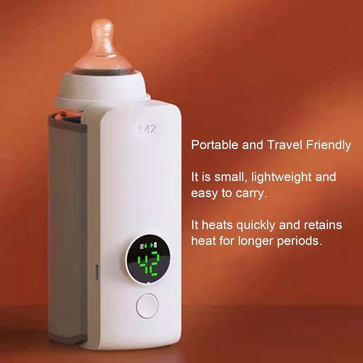 YUEHISY Wireless Bottle Warmer Sleeve, Fast Heating Portable Milk Warmer with 6000mAh Battery