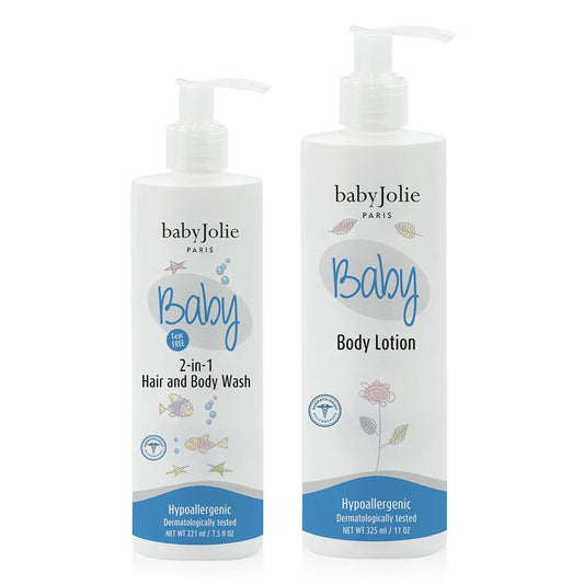 Baby Jolie Baby Bath 2 Pieces Bundle - 1 Body Lotion + 1 2 In 1 Hair And Body Wash