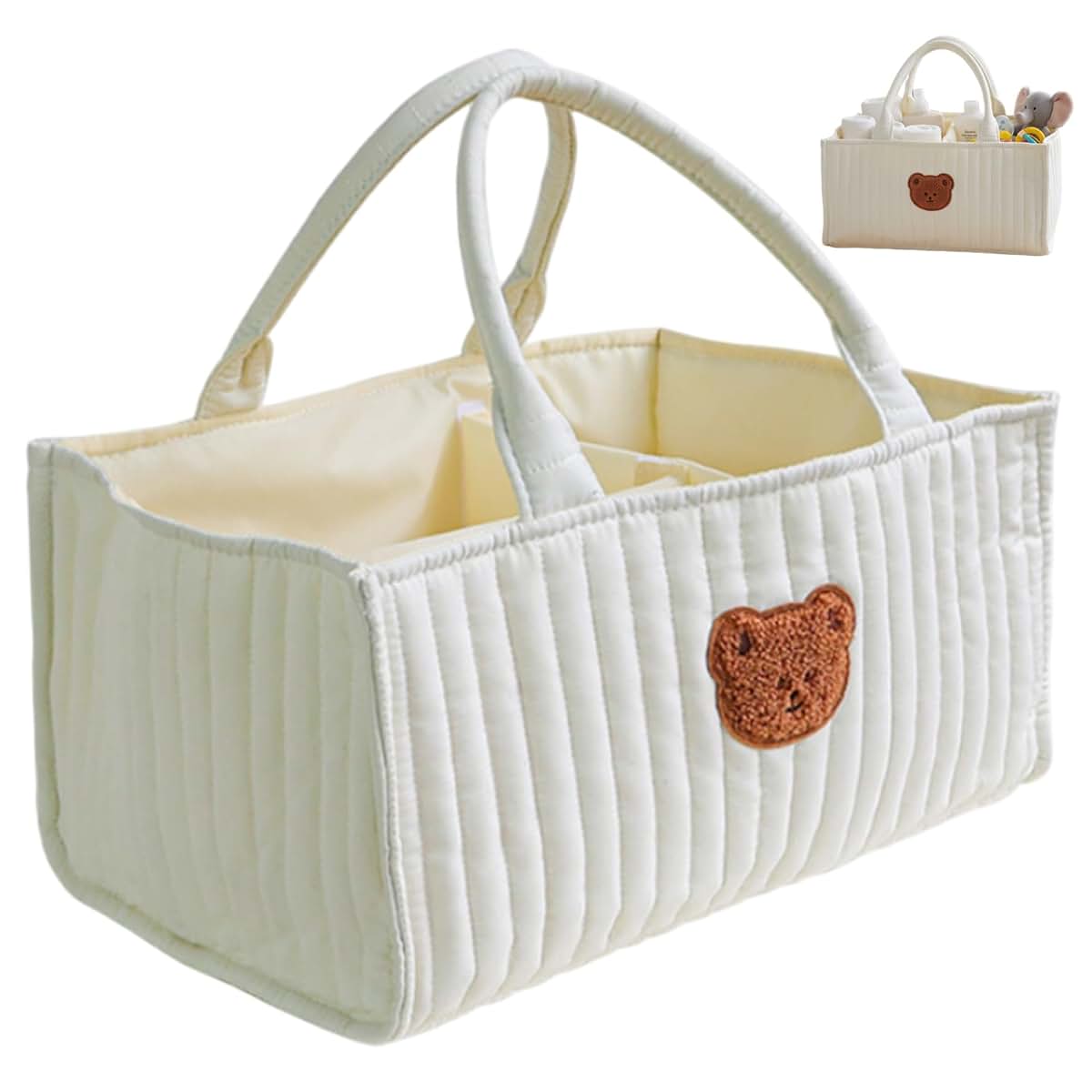 AwnsIMfreien Quilted Diaper Caddy With Removable Dividers
