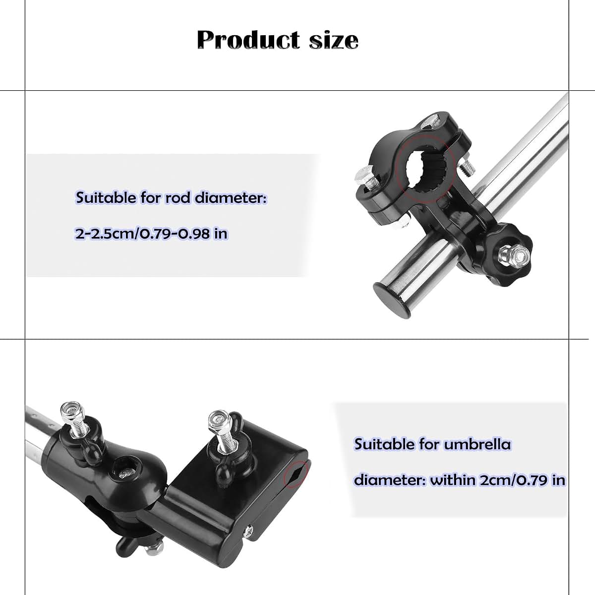 ZLXHDL Umbrella Clamp for Chair - 360° Adjustable Stainless Steel Holder (photo 2)