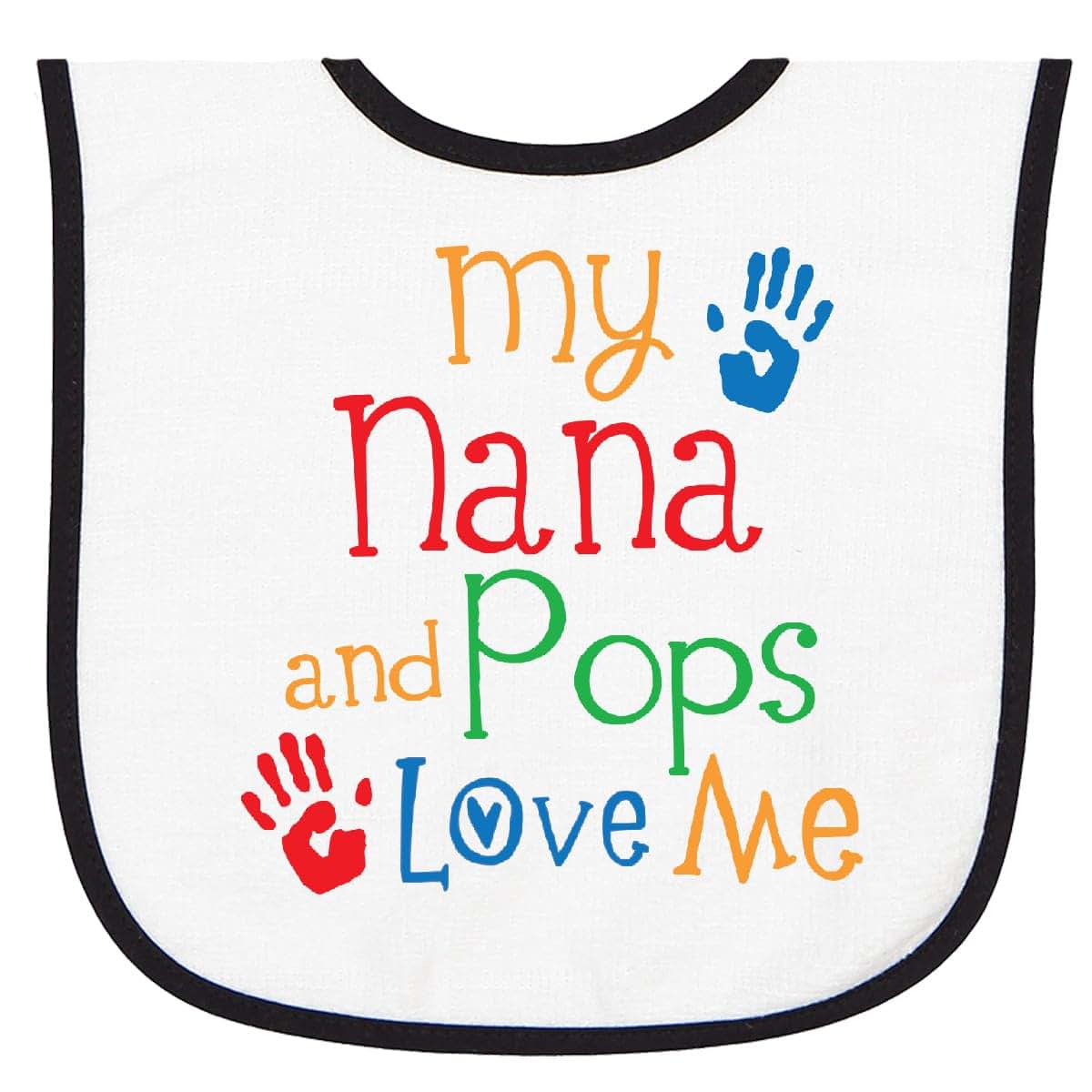Inktastic Nana And Pops Love Me Baby Terry Cloth Bib