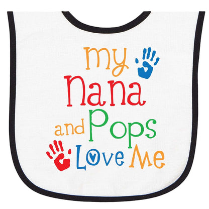 Inktastic Nana And Pops Love Me Baby Terry Cloth Bib