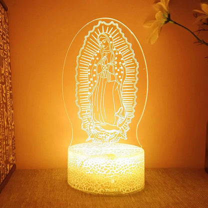 Jinnwell 3D Virgin Mary Night Light Lamp Illusion Color Changing Table Desk Decoration (photo 2)