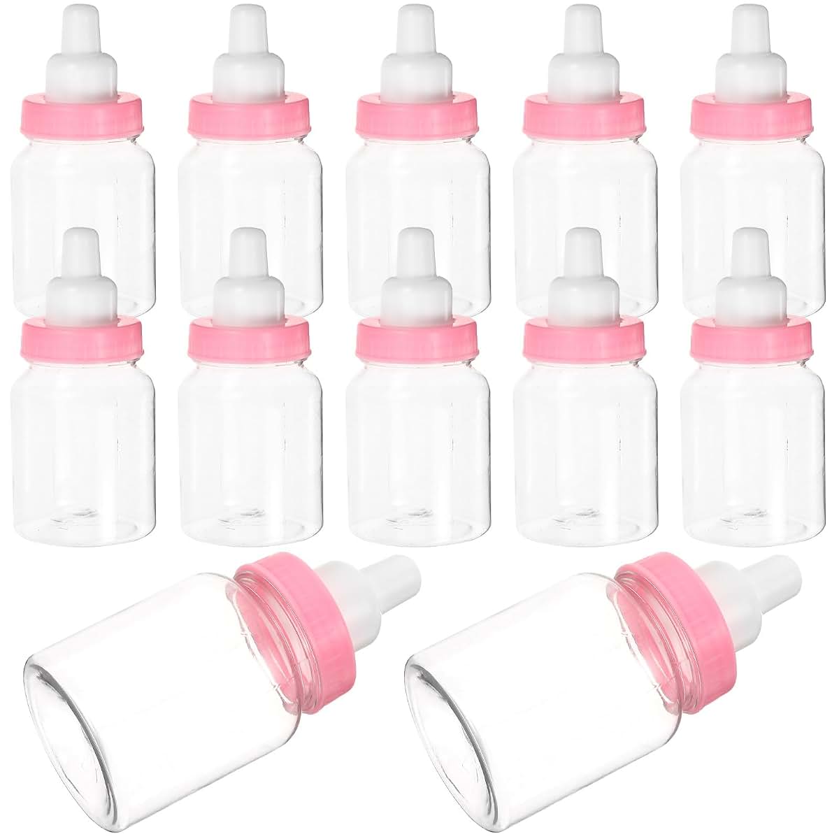 FOMIYES 12Pcs Pink Decorative Mini Bottle for Baby Shower Favors