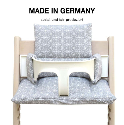 Blausberg Baby - Coated Cushion Set for Tripp Trapp High Chair of Stokke - Happy Star Gray - 100% Made in Germany, All (photo 3)