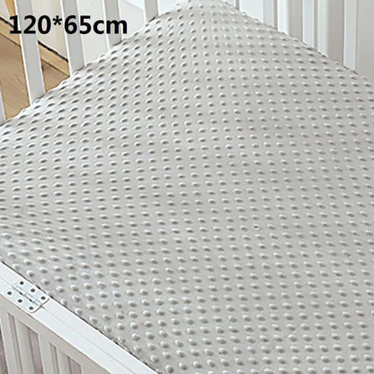 Hemasa Crib Bed Sheets In Grey, Solid Velvet Dot Pattern (photo 2)