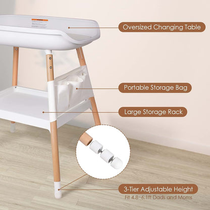 Beberoad Love Baby Changing Table White Height Adjustable