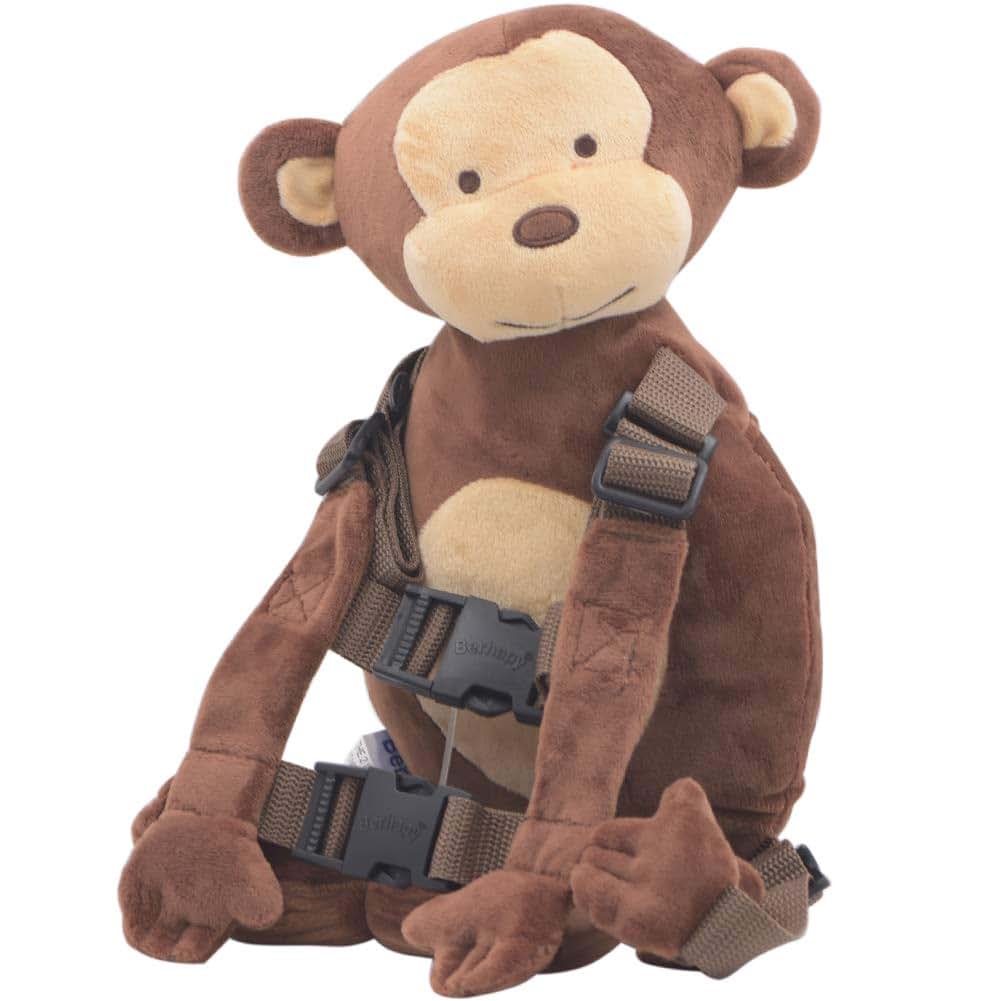 Berhapy 2 in 1 Monkey Toddler Safety Harness Backpack with Walking Leash Strap in Brown