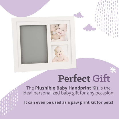 PLUSHIBLE Baby Hand And Footprint Kit, White Frame, Keepsake (photo 3)