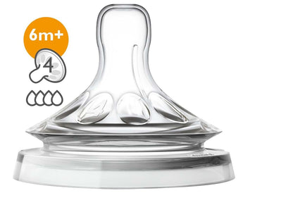 Philips Avent Natural Baby Bottle Fast Flow Nipple, 6M+, Flow 4, SCF654/43, (Pack of 4) (photo 3)