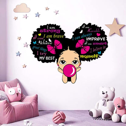 CASADECOR Black Girl Inspirational Wall Decals with Positive Sayings (photo 2)