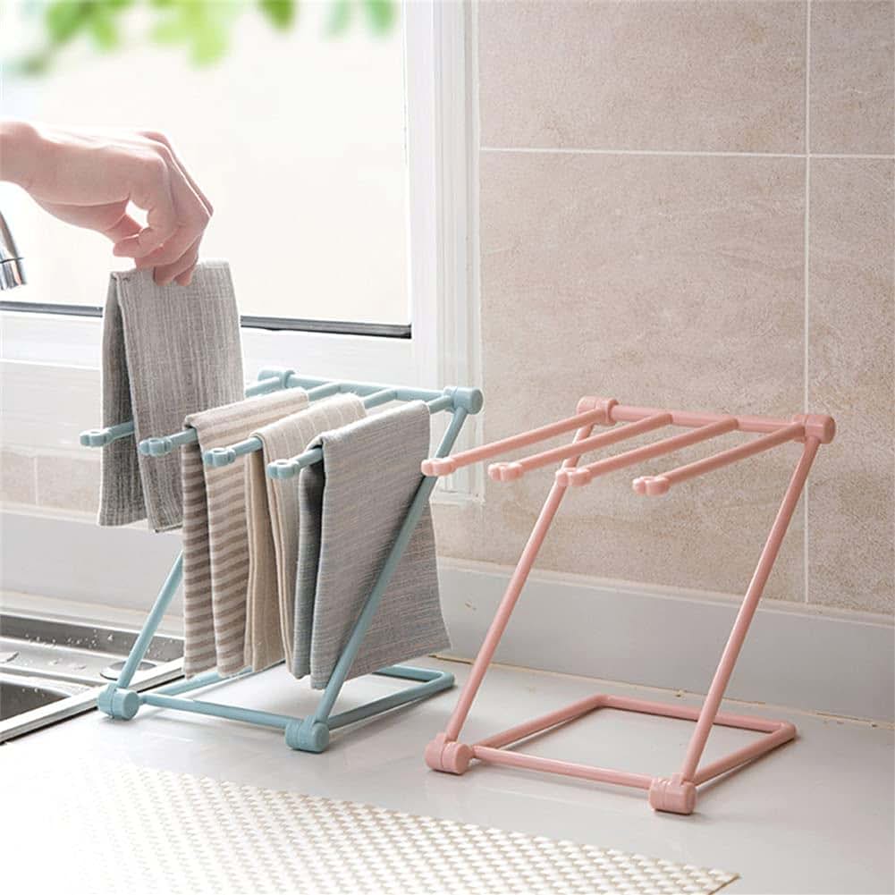 Cardyven Mini Folding Towel and Bottle Drying Rack, Blue (photo 2)