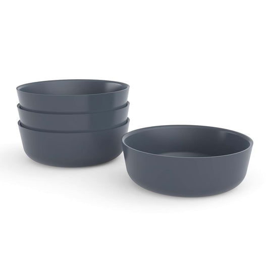 EKOBO Bamboo Kids Bowls Set of 4, 20 oz Reusable Kid Bowls, Eco‑Composite, BPA‑Free, Dishwasher Safe, Stackable Cereal