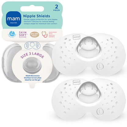 MAM Nipple Shields for Breastfeeding Large 23mm, 2 Pack