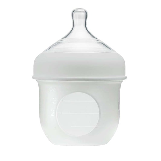 Boon Nursh Silicone Bottle with Air-Free Pouch | 4 oz Slow Flow