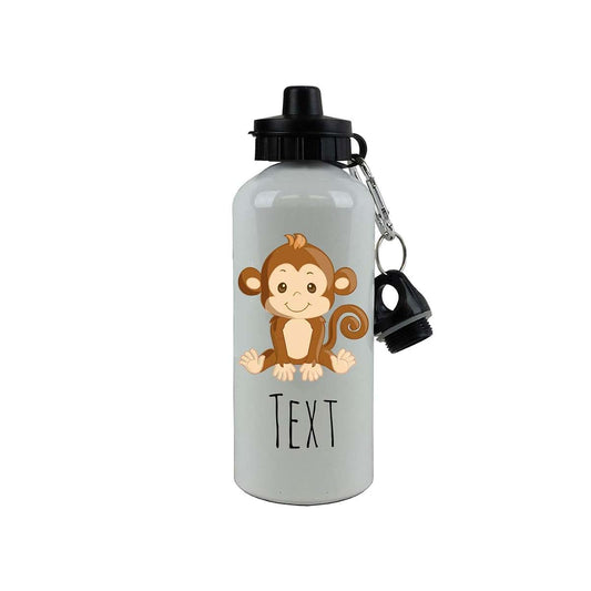 CustomGiftsNow Personalized Custom Baby Monkey - Safari/Zoo Aluminum 20 Ounce Kids Summer Sport Water Bottle, 2 Lids