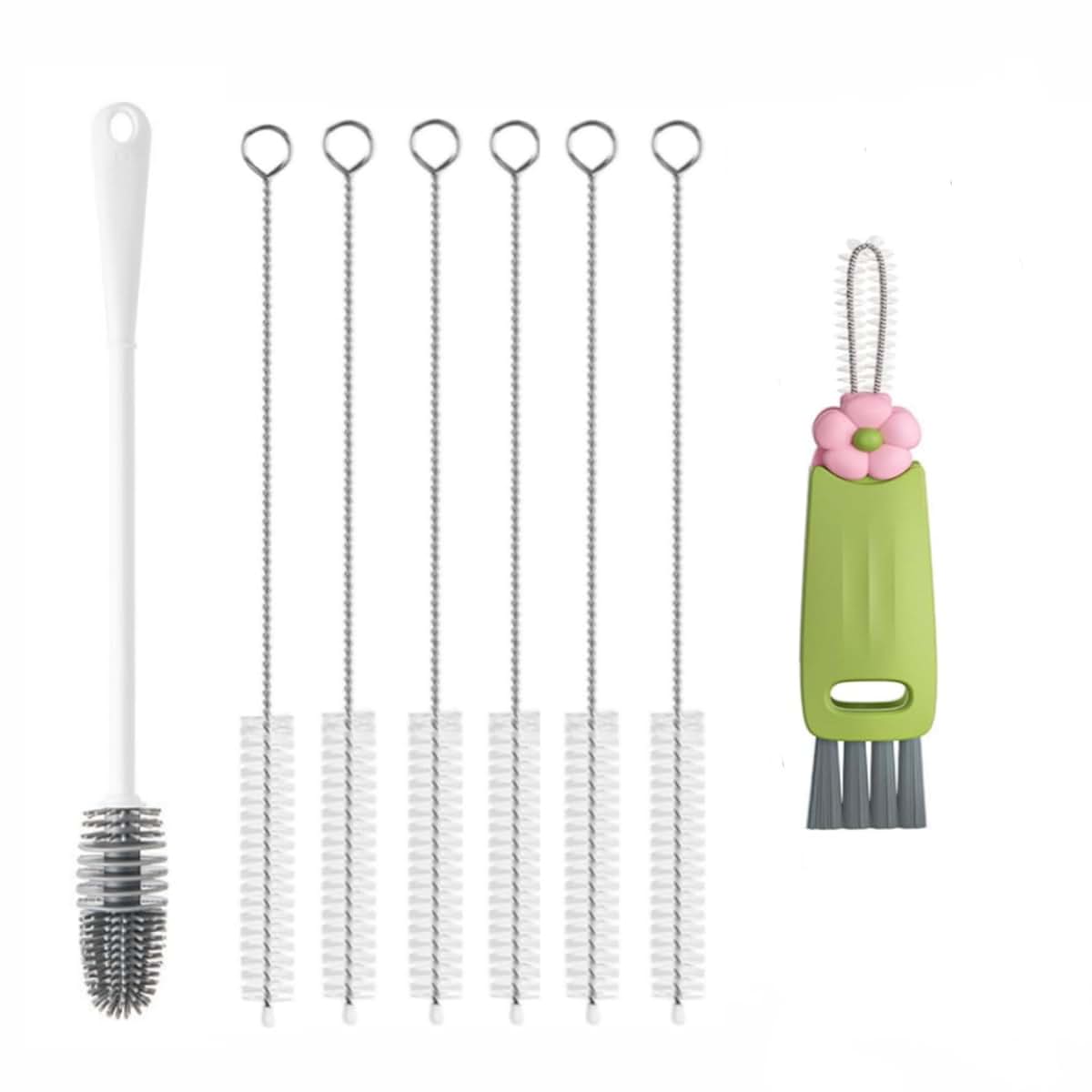Donkabarie Water Bottle and Straw Cleaning Brush Set, White
