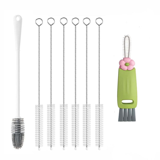 Donkabarie Water Bottle and Straw Cleaning Brush Set, White
