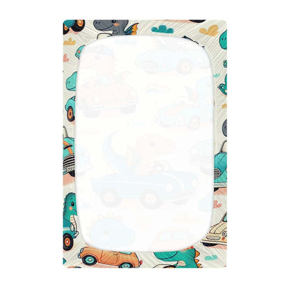 Cute Dinosaurs Printed Fitted Crib Sheets for Nursery Decor