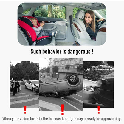 Baby Car Mirror for Tesla Cybertruck 2024, 360° Adjustable HD Convex Rear Facing with Suction Cup and Clip Mount, Black