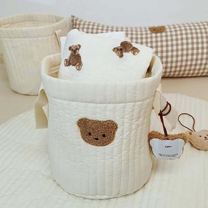 MinnowXY Baby Diaper Caddys for Girl Boy Cotton Rope Nursery Storage Basket Portable Holder Bag for Car Travel (photo 4)