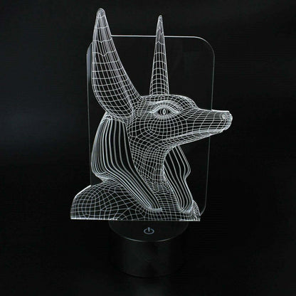 Jinnwell 3D Egyptian Pharaohs Illusion Night Light With 7 Color Touch Switch