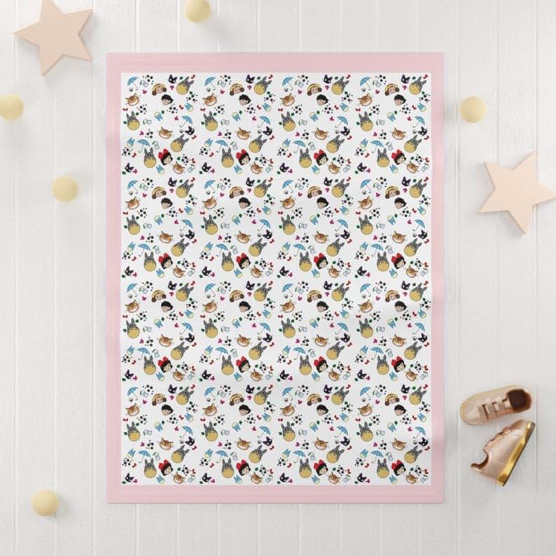 direfly ‌Studio Ghibli Soft Fleece Baby Blanket (Blue) - Cozy, Cute, and Babies (photo 3)