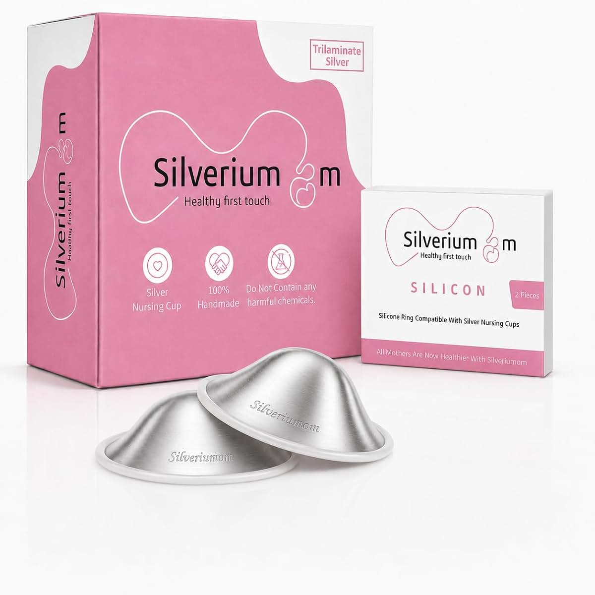 Silveriumom Silver Nursing Cups - Nipple Covers For Breastfeeding