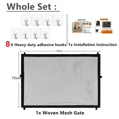 BabyOneStop Retractable Baby Gate for Stairs No Drilling 43.3" x 28.3"