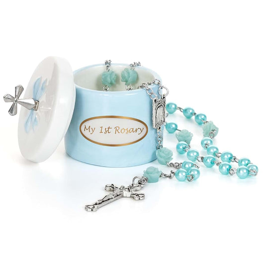 CalabasasMade My First Blue Rosary And Keepsake Box