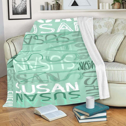 attentive Arts Custom Throw Blanket with Name Personalized Name Blanket with Letter Words Customized Gifts Initial (photo 4)