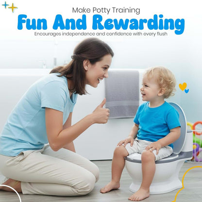 Yellow Ladybug Toddler Potty Training Toilet With Flush Button And Mat (photo 3)