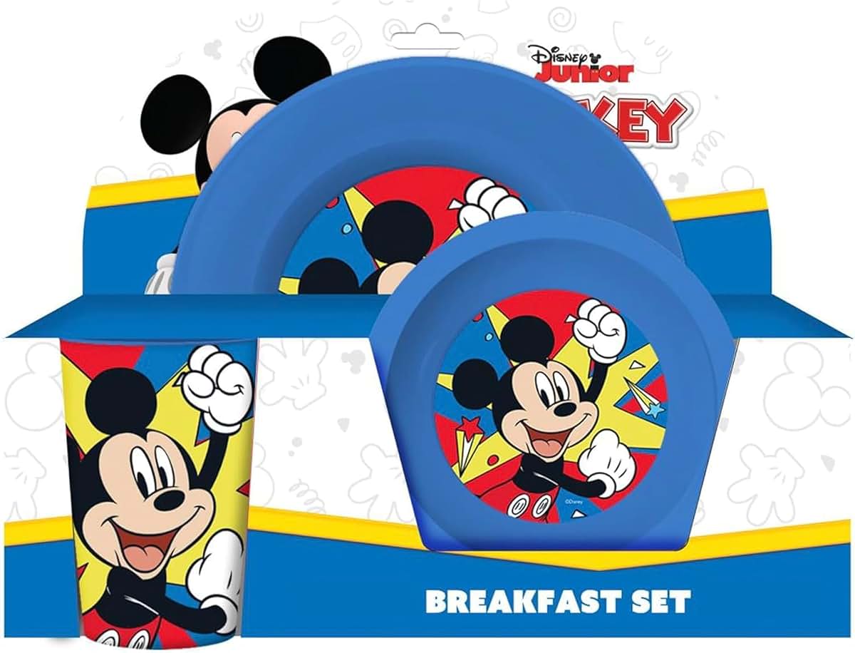 BabyOneStop Mickey 3 Piece Dinner Set With Plate, Bowl, And Tumbler