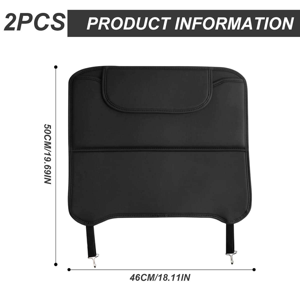 Hotainoys 2PCS Car Seat Back Protector, Waterproof Kick Mat with Storage (photo 3)