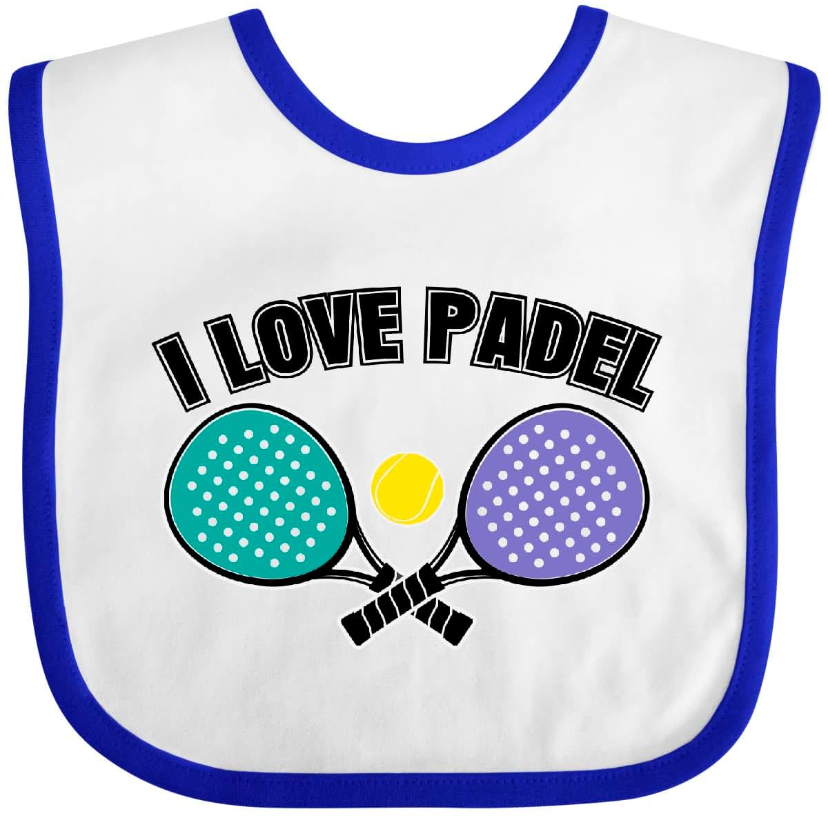 Inktastic I Love Padel Sports Quote Baby Bib