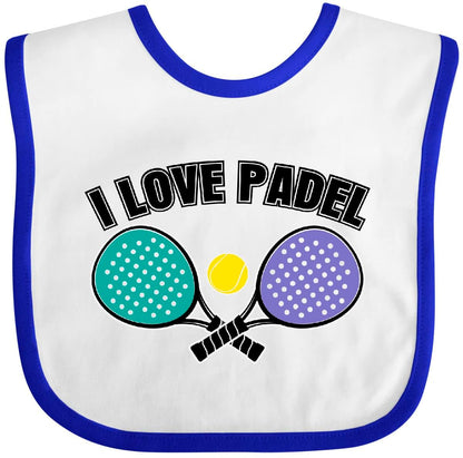 Inktastic I Love Padel Sports Quote Baby Bib